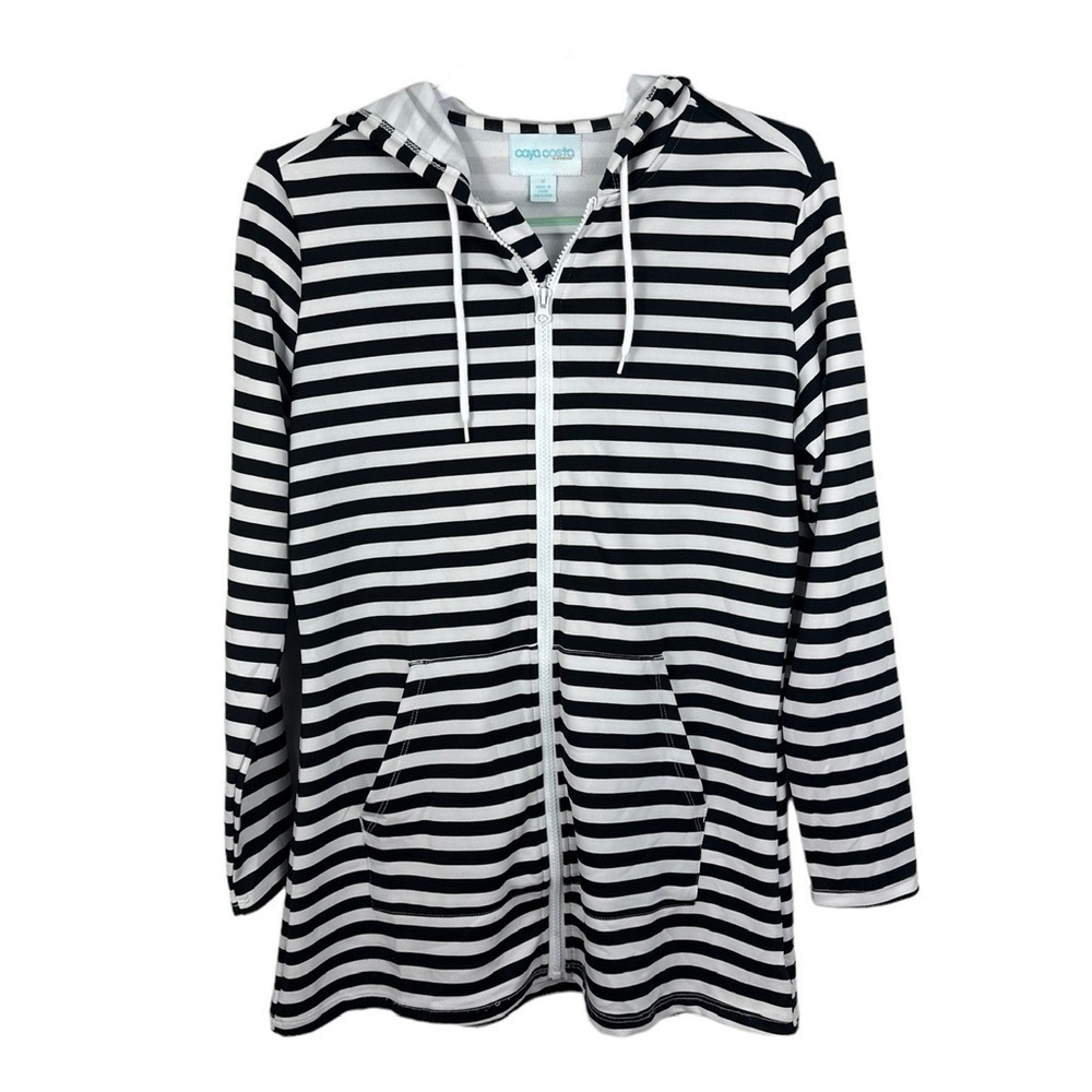 Caya Costa Stripped Hooded Full Zip Jacket UV Protection
